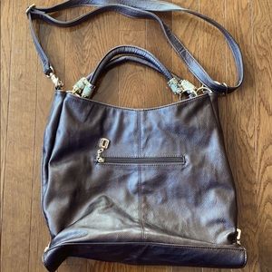 Brown Purse With Side Zippers